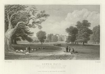 Bower Hall, Steeple Bumpstead, nær Haverhill, Essex, sæde for Elly Anderson Stephens, Esquire af William Henry Bartlett