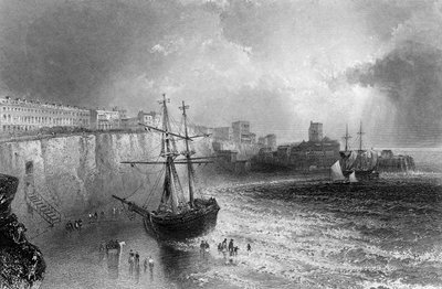 Broadstairs, Kent, graveret af Robert Brandard, 1842 af William Henry Bartlett