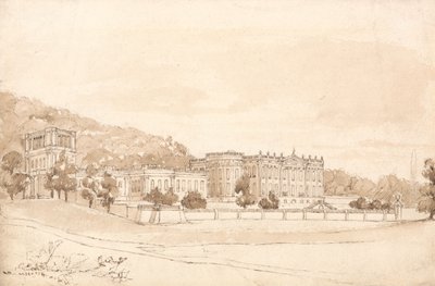 Chatsworth House, Derbyshire af William Henry Bartlett