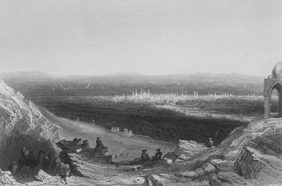Damaskus, fjernt syn fra bjergsiden af William Henry Bartlett