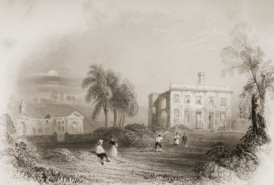 Dangan Castle, County Meath, Irland, fra "Scenery and Antiquities of Ireland" af George Virtue, 1860