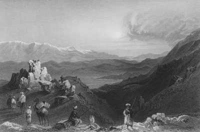 Djebel Sheich og Hermon-bjerget, fra toppen af Libanon af William Henry Bartlett