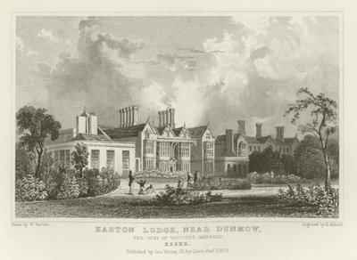Easton Lodge, nær Great Dunmow, sæde for Viscount Maynard, Essex af William Henry Bartlett