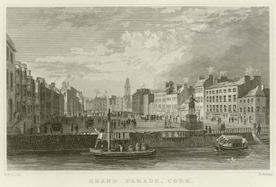 Grand Parade i Cork af William Henry Bartlett