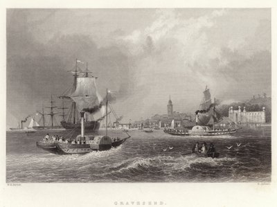 Gravesend af William Henry Bartlett