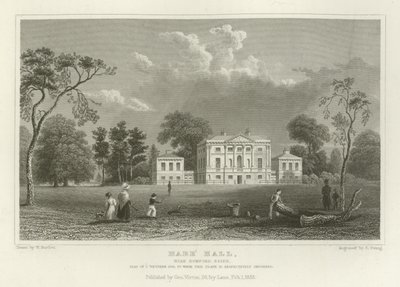 Hare Hall, nær Romford, Essex, sæde for J Western, Esquire af William Henry Bartlett