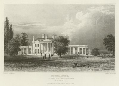 Highlands, sæde for N Labouchere, Esquire, Essex af William Henry Bartlett