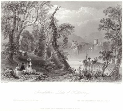 Innisfallen, Lake of Killarney af William Henry Bartlett