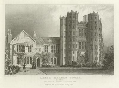Layer Marney Tower, Essex, sædet for Mathews Corsellis, Esquire af William Henry Bartlett