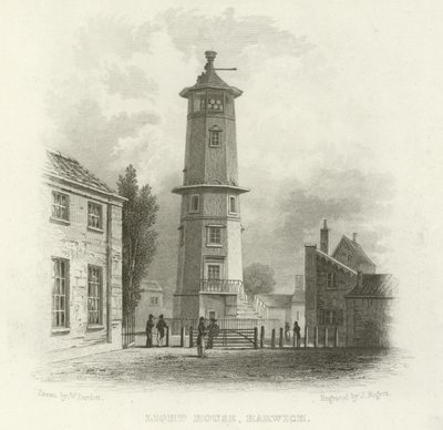 Light House, Harwich af William Henry Bartlett