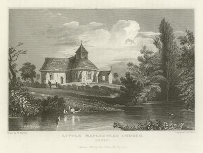 Little Maplestead Church, Essex af William Henry Bartlett