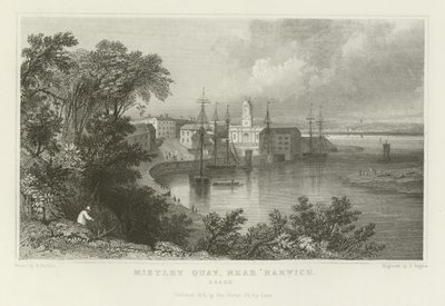 Mistley Quay, nær Harwich, Essex af William Henry Bartlett