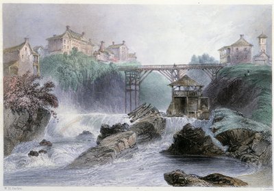 Pont à Sherbrooke - i "" Canada Scenery illustreret" af William Henry Bartlett, red. George Dyd af William Henry Bartlett
