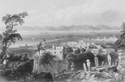 Rhodos, de gamle Dodanim, med kanalen mellem øen og Lilleasien af William Henry Bartlett