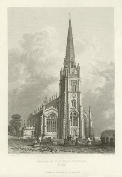 Saffron Walden Kirke, Essex af William Henry Bartlett