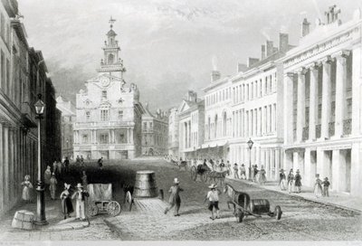 State Street, Boston,graveret af S.Lacey af William Henry Bartlett