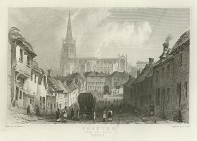 Thaxted, fra syd, Essex af William Henry Bartlett