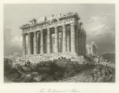 Parthenon i Athen af William Henry Bartlett
