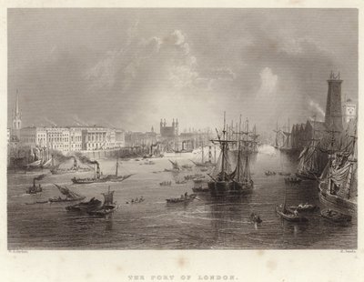 Londons havn af William Henry Bartlett