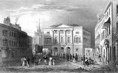 The Shire Hall, Chelmsford, Essex, graveret af Samuel Lacey, 1832 af William Henry Bartlett