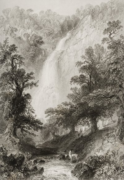 Vandfaldet, Powerscourt, County Wicklow, Irland, fra 