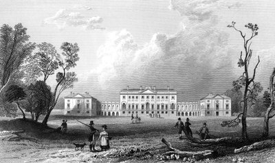 Thorndon Hall, Essex, graveret af Henry Adland, 1832 af William Henry Bartlett