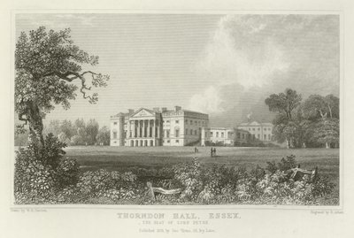 Thorndon Hall, Essex, sæde for Lord Petre af William Henry Bartlett