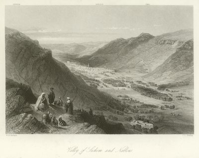 Sichem-dalen og Nablus-dalen, Palæstina af William Henry Bartlett