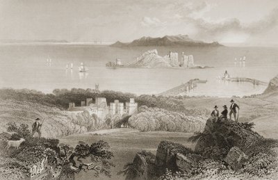 Udsigt over Howth Castle, County Dublin, Irland, fra 