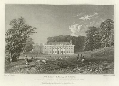 Weald Hall, Essex, sæde for C T Tower, Esquire af William Henry Bartlett