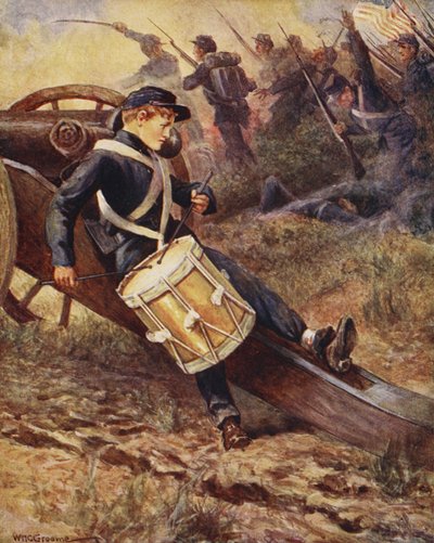 Han kravlede bag en kanon og blev blegere og blegere, fra Ballads of Famous Fights, First Edition, 1920 af William Henry Charles Groome