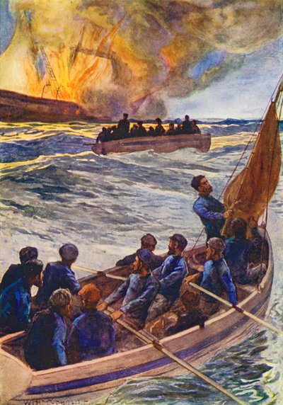 Illustration til The World of Ice or the Whaling Cruise of The Dolphin (farvelitografi) af William Henry Charles Groome