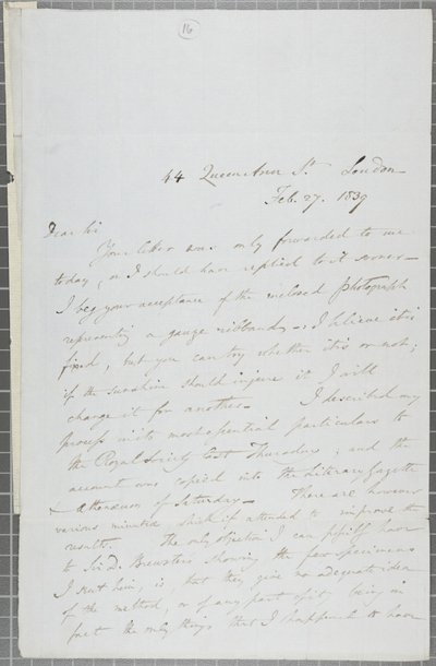 Underskrevet brev fra William Henry Fox Talbot til James David Forbes, 1839 af William Henry Fox Talbot