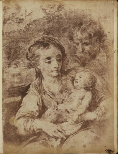 Den hellige familie med tre keruber af William Henry Fox Talbot