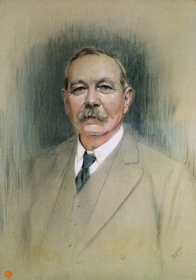 Portræt af Sir Arthur Conan Doyle (pastel på papir) af William Henry Gates