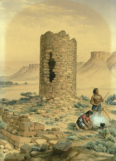 Det gamle Rundetårn af sten, 1875. af William Henry Holmes