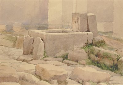 Pompeiansk fontæne og hestetrug, 1880. af William Henry Holmes
