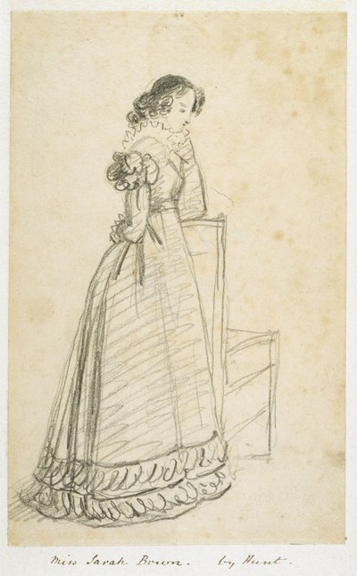 Miss Sarah Bown, senere hustru til Sir Joseph Paxton (blyant på papir) af William Henry Hunt