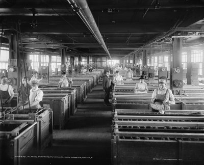 Arbejdere i Plating Department, National Cash Register Company, Dayton, Ohio, USA, ca. 1902 (s/h-foto) af William Henry Jackson