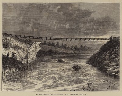 Bemærkelsesværdig ødelæggelse af en jernbanebro af William Henry James Boot