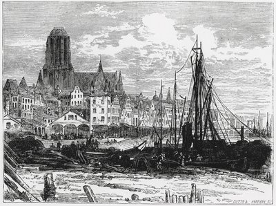 Udsigt over Frankfort-on-the-Main med White Ladies Church i baggrunden, indgraveret af Cutts og Harrison af William Henry James Boot