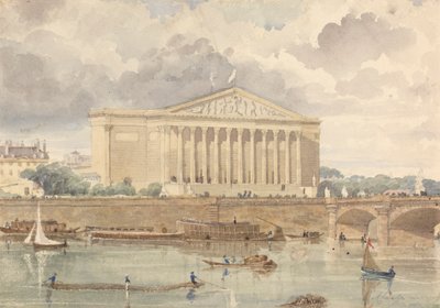 Deputeretkammeret og Pont Louis XVI, 30. juli 1828, klokken 6 om morgenen af William Henry Lake Price