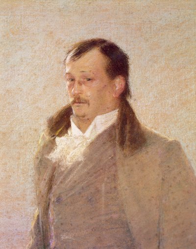 Portræt af Georges Courteline (olie på lærred0 (detalje af 418481) af William Henry Lake Price