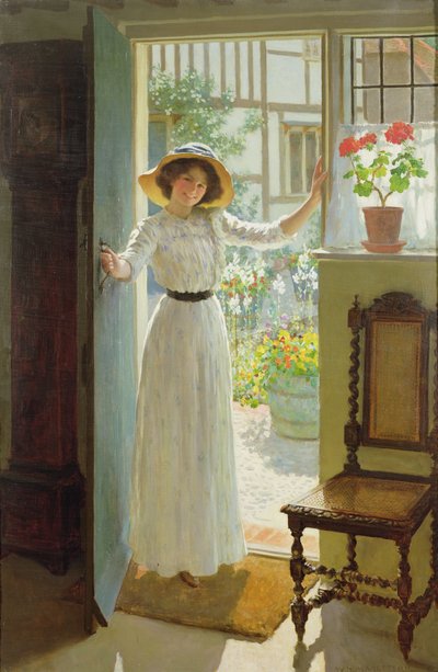 By the Cottage Door (olie på lærred) af William Henry Margetson