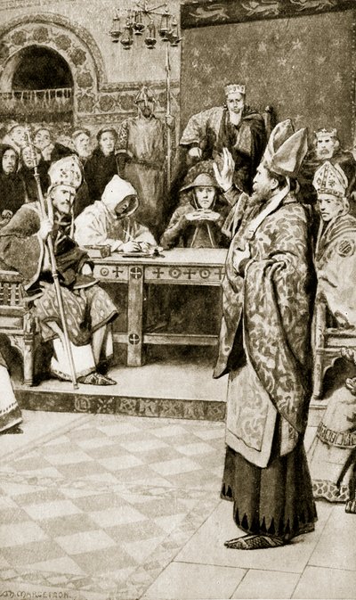 Jocelyn, biskop af Glasgow, i Northampton, 1176, illustration fra 