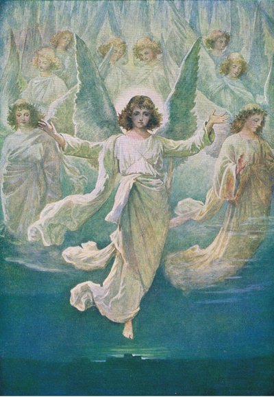 Englekoret, fra The Bible Picture Book udgivet af Thomas Nelson, ca.1950 af William Henry Margetson