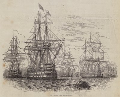 Den britiske flåde før Lissabon af William Henry Pike