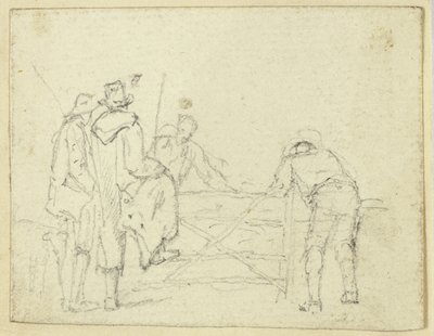 Fem figurer ved porten af William Henry Pyne