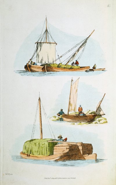Traditionelle Norfolk-både, 1814 af William Henry Pyne