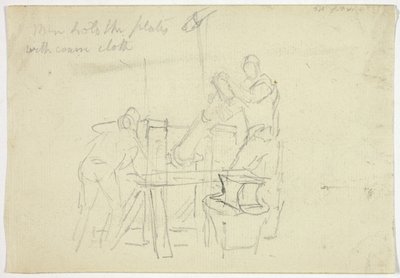 To mænd, der arbejder ved en maskine af William Henry Pyne